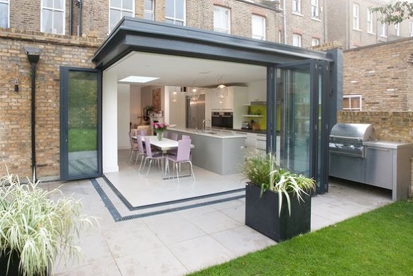 Cửa nhôm Kính xếp trượt vuông góc